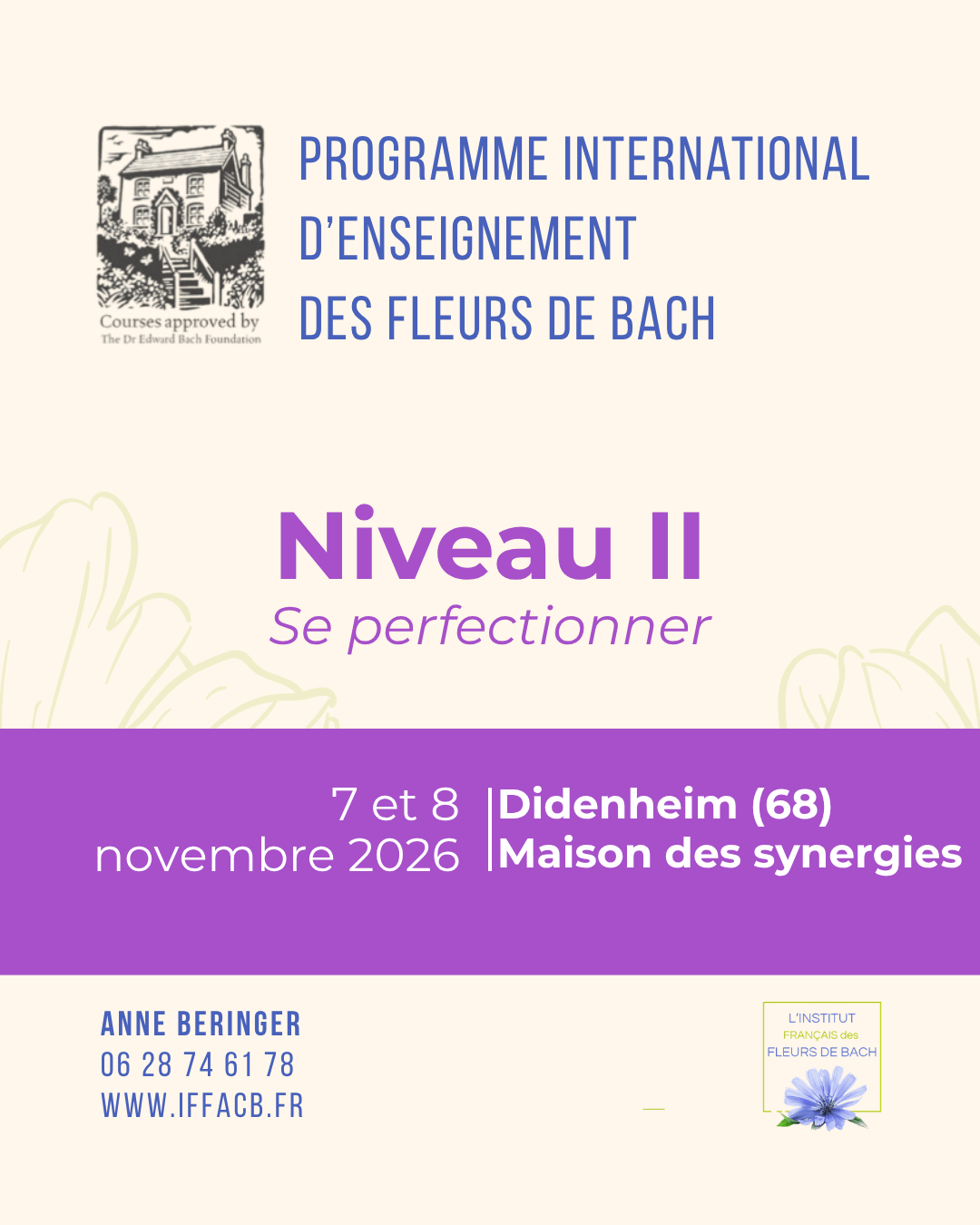 Formation fleurs de Bach niveau 2 agréée par le Centre Bach - Didenheim - novembre 2026 7